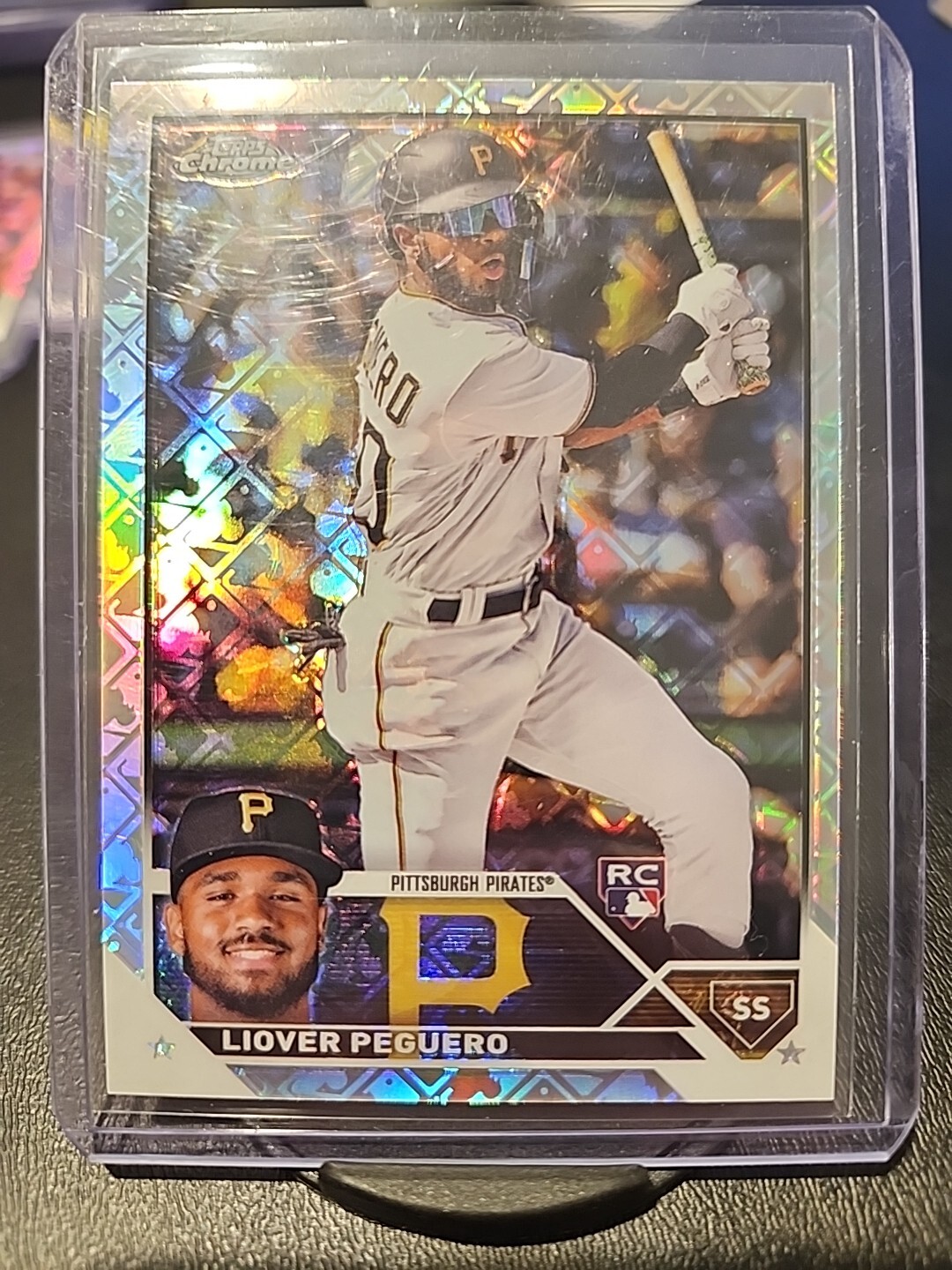 🔥2023 Topps Chrome Logofractor #72 Liover Peguero RC Pittsburgh Pirates🔥