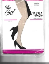 New On The Go! Ultra Sheer Pantyhose, Sheer Toe, Queen Size, Oatmeal color