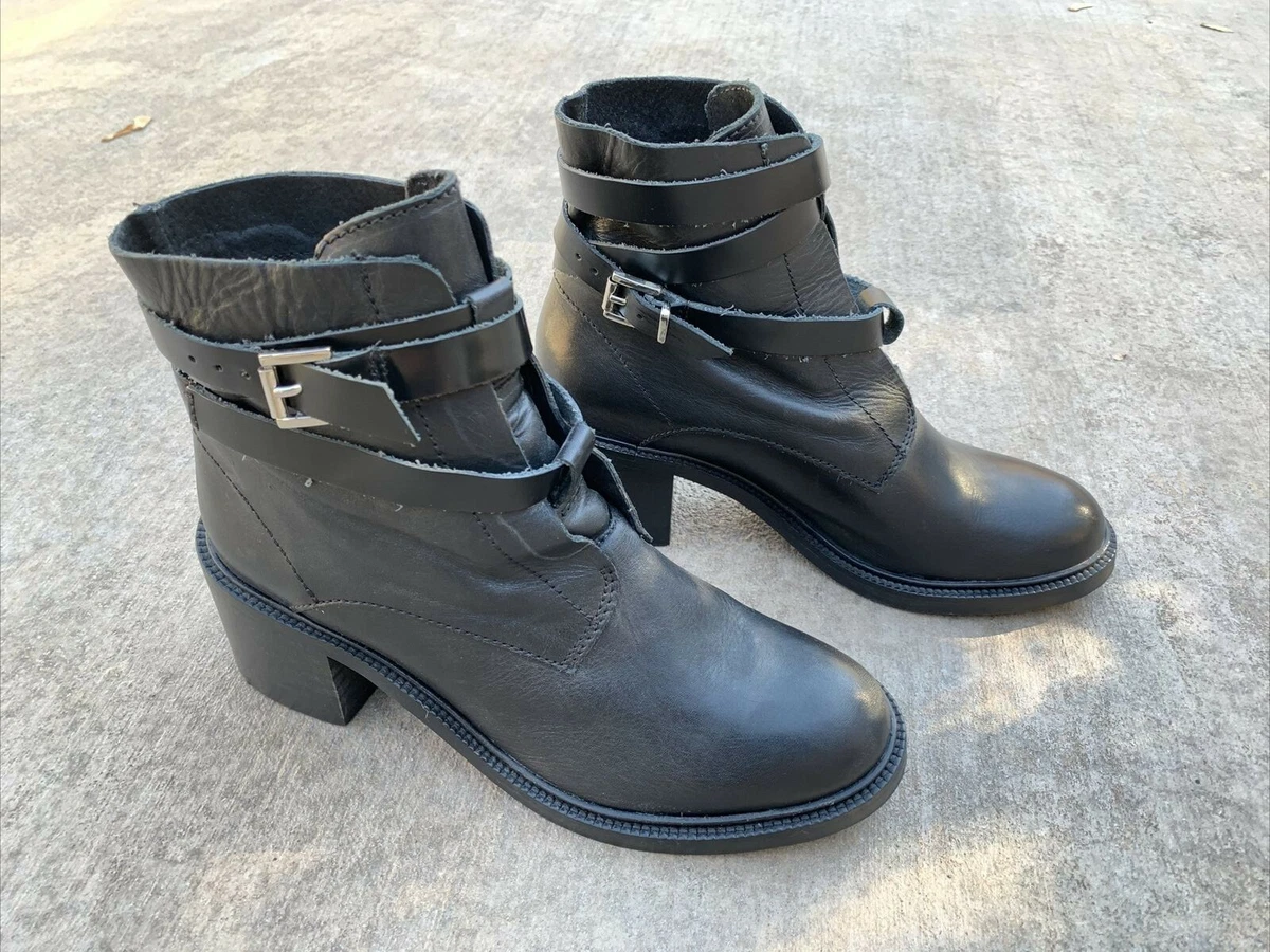 Buckle ankle top boots topshop