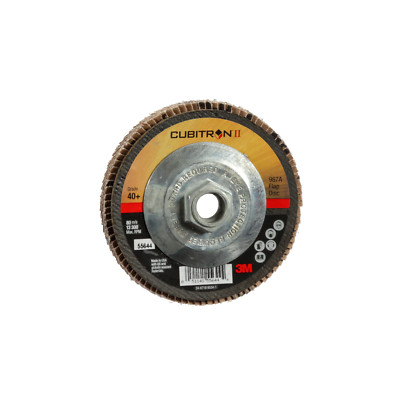 3M Cubitron II Flap Disc 967A, 40+, T29 Quick Change, 4-1/2 in x5/8''-11, Giant