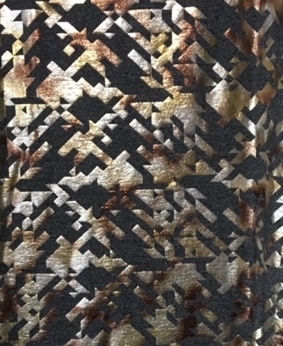 NWT LuLaRoe CARLY ~ 2XL ~ Gray ~ GOLD BRONZE METALLIC Aztec ~ **ELEGANT** HTF! - Picture 3 of 3