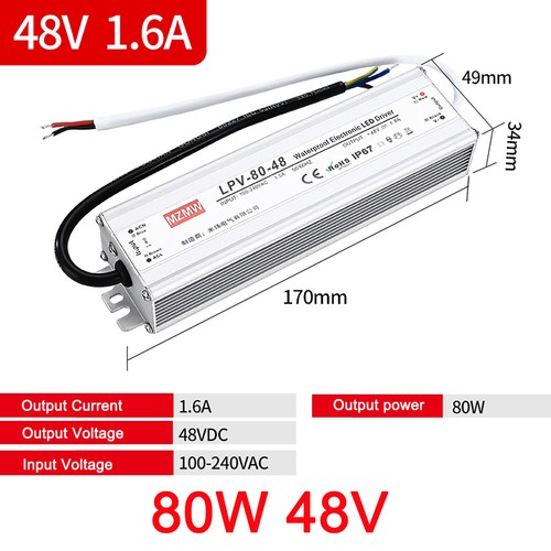LED Strip Driver Power Supply Transformer Waterproof IP67 DC 12V/48V 25W/1500W - Picture 22 of 74