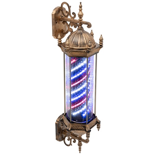 Vintage Barber Pole Light Barbershop Rotating Light Fixture Barbershop Open Sign - Picture 17 of 31