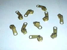 10) HEAVY DUTY BRASS ZIPPER PULLS FREE S/H