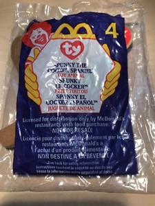 Mini Ty McDonald's Teenie Beanie Babies Plush Toy # 4 Spunky the Cocker Spaniel