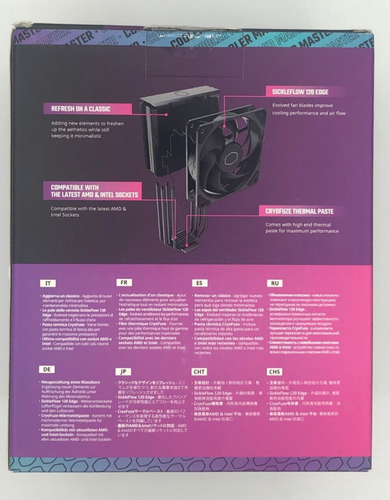 Cooler Master Hyper 212 Black CPU Air Cooler 120 Edge Fan, LGA1700 & AM5 Bracket - Zdjęcie 2 z 4