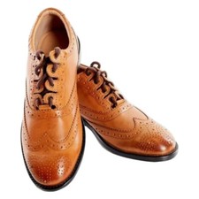 Men Scottish Brown Ghillie Brogues Kilt Leather rubber sole Shoes Christmas Gift