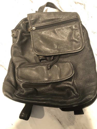 Fossil Black Leather Large Drawstring 
