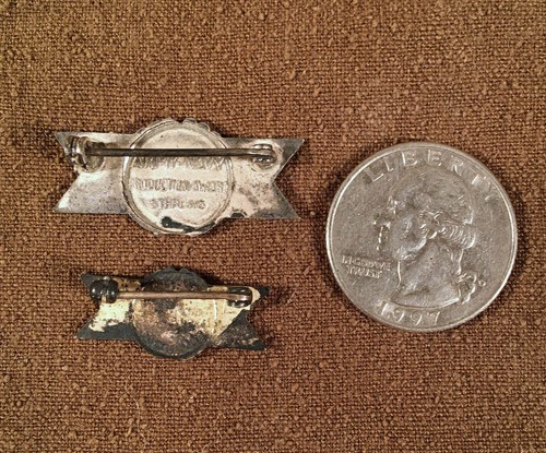 Lot of Two Sterling Silver WWII Era ARMY-NAVY PRODUCTION AWARD Pins - Picture 2 of 4