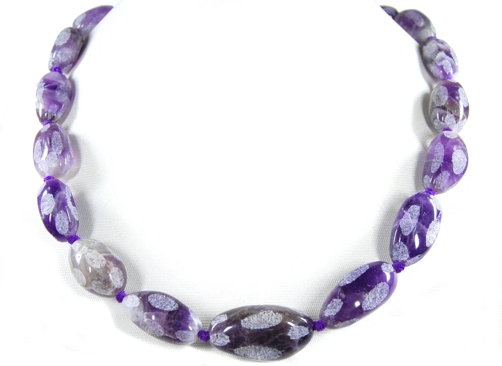 Jeweloporium Collana Artigianale In Argento 925 Con Pietre Naturali – Ametista, Perla, Ambra E Granato, Stile Boho