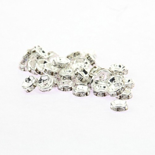 100PCS Spacer Charm Bead Rhinestone Charm Jewelery Making Spacer Bead - Picture 9 of 12