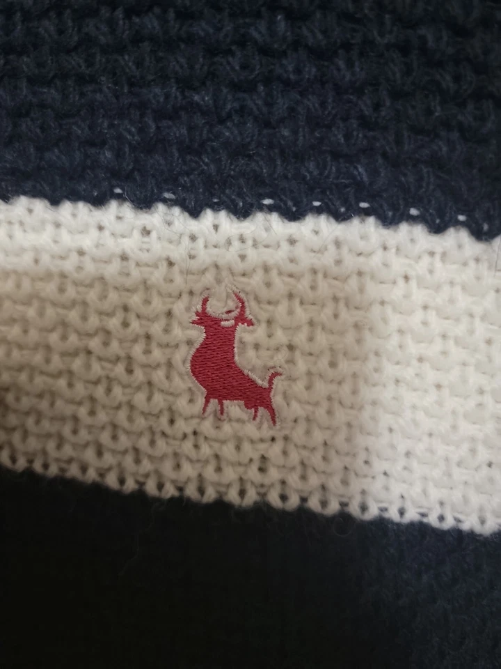 SUATER PIEL DE TORO COLOR AZUL CON RAYAS BLANCAS TALLA XL Foto 3 de 4