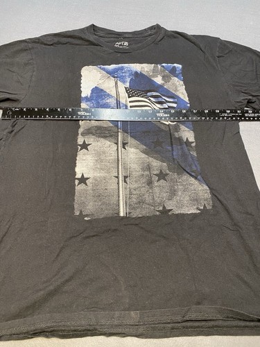 Apt 9 t shirt america blue line black short sleeve Men’s Xl - Picture 10 of 14