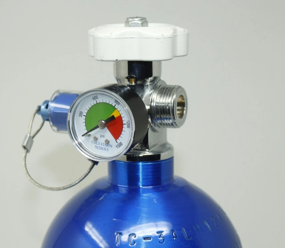 10LB 10 LB Nitrous Bottle W/high flow valve & gauge NEW - Image 3 of 3