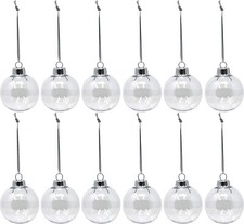 Creative Hobbies Round Clear Plastic DIY Ball Ornaments, 83mm, Pack of 12