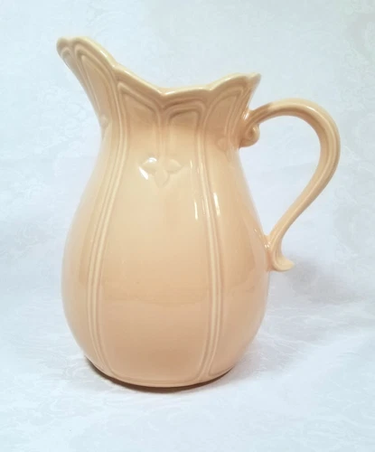 Vintage McCoy Large Yellow Water Pitcher - Farmhouse Shabby Chic - RARE