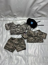 Build A Bear Camo Outfit Lot Camouflage Military Soldier Hunting Hat Jacket Fur