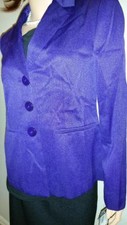 Le Suit St Germain Regal Purple Suit Blazer Jacket sz 6 New with Tags 100
