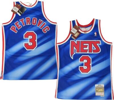 New 1990-91 Drazen Petrovic #3 Nets Mens Mitchell & Ness Swingman