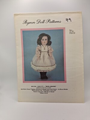 Byron Doll Patterns #BY-216 ''Mein Liebling'', 1982, Fits a 13'' Doll