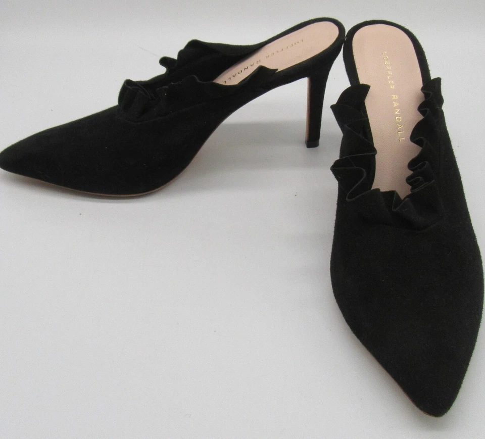 Loeffler Randall Suede Ruffle Mule in Black sz 9B - Image 2 of 4
