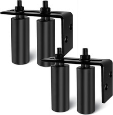 4 Inch Nylon Gate Roller Guide Kit with Black L Bracket for Sliding and Barn