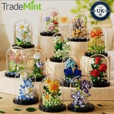 Diy flower building blocks with dome cover – unique home décor & perfect gift