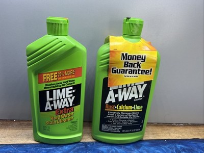 Vintage Lime-a-Way Lot Of 2 Old Formula 16oz Extra Hard Water Stain Cleaner