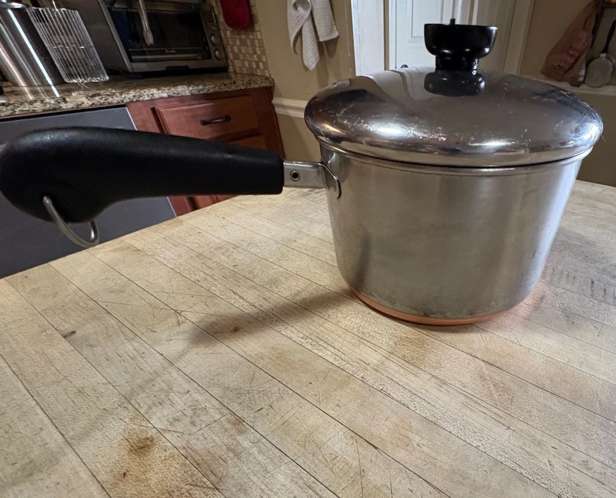 Vtg Revere Ware Post 68 Saucepan 3 Qt w/ Lid ** The size is upside down on LOGO
