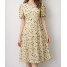 Prairie Floral Dress Lace Collar Cottage Coquette Dainty XS Petite