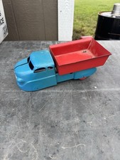 Vintage 1930's Wyandotte Toy Pressed Steel Dump Truck Missing Front Wheel