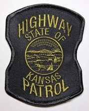 Kansas Highway Patrol Subdued Tactical Patch -  FREE Tracked US Shipping !