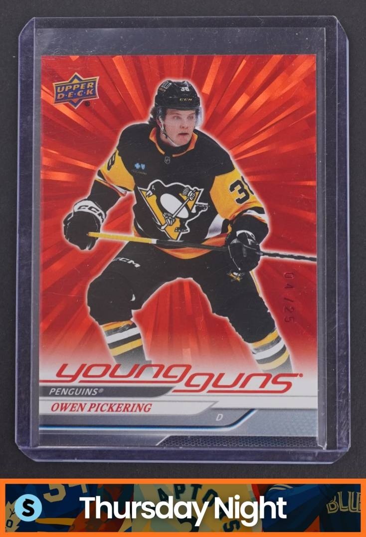 2024 UPPER DECK #703 OWEN PICKERING OUTBURST RED YOUNG GUNS RC ROOKIE /25