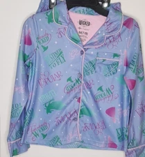 Wicked Girls Pajama Set Size 7/8 Button Down Top Shorts 2 Piece PJs