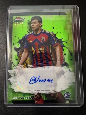 Brayan Vera RC /99 Auto Topps Finest MLS 2024 Real Salt Lake