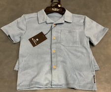 Ben Sherman Little Boy s Size 4 Blue 2-Piece Short Set Button Front Shirt NWT
