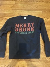 Christmas Sweatshirt-Small, Merry Drunk I’m Christmas, ugly sweatshirt. Funny