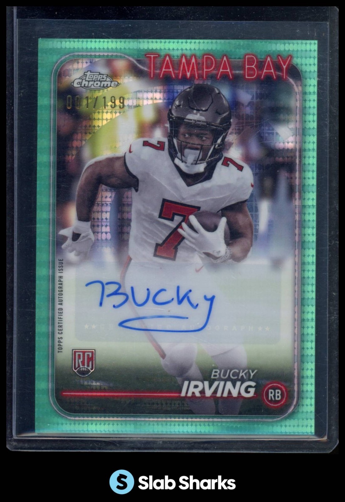 2024 TOPPS CHROME #RA-BIR BUCKY IRVING ROOKIE AUTO AQUA SONAR REFRACTOR RC /199