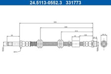 Bremsschlauch ATE 24.5113-0552.3 für VW TRANSPORTER T5 Bus 7HB 7HJ 7EB 7EJ 7HM