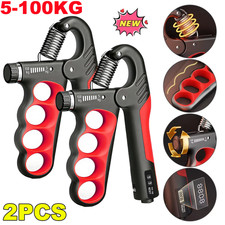 2 Hand Grip Strengthener Power Trainer Gripper Strength Adjustable Gym Exerciser
