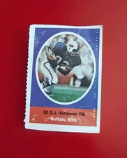 1972 Sunoco NFL Action Player Stamps Buffalo Bills RB OJ Simpson HOF Vintage Vg-