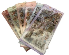 7" x 4" PET Stickers for Scrapbooks & Journals - (6) Pcks - 36 Shts Total