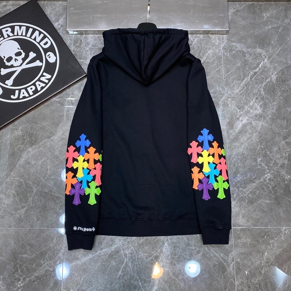 Chrome Hearts Multicolor Cross Patch Zip Hoodie B… - image 2