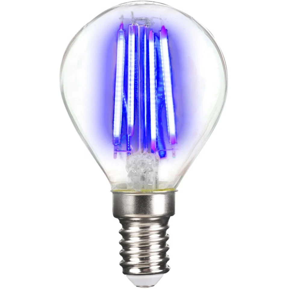LightMe LED Filament Ampoule Goutte 4W E14 Clair Bleu P45 Classique Deco Bleu - Photo 1/1
