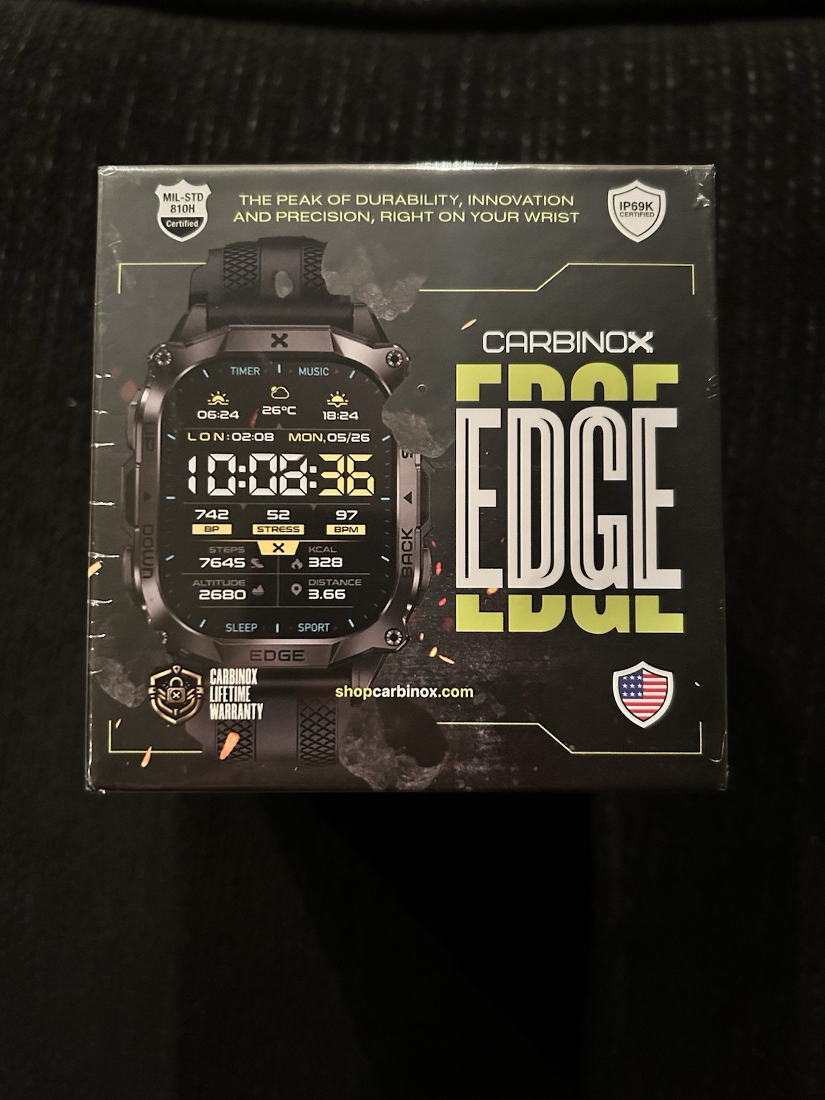 CARBINOX Edge Rugged Smart Watch, 1.96″ AMOLED, GPS, Fitness, Bluetooth Calls