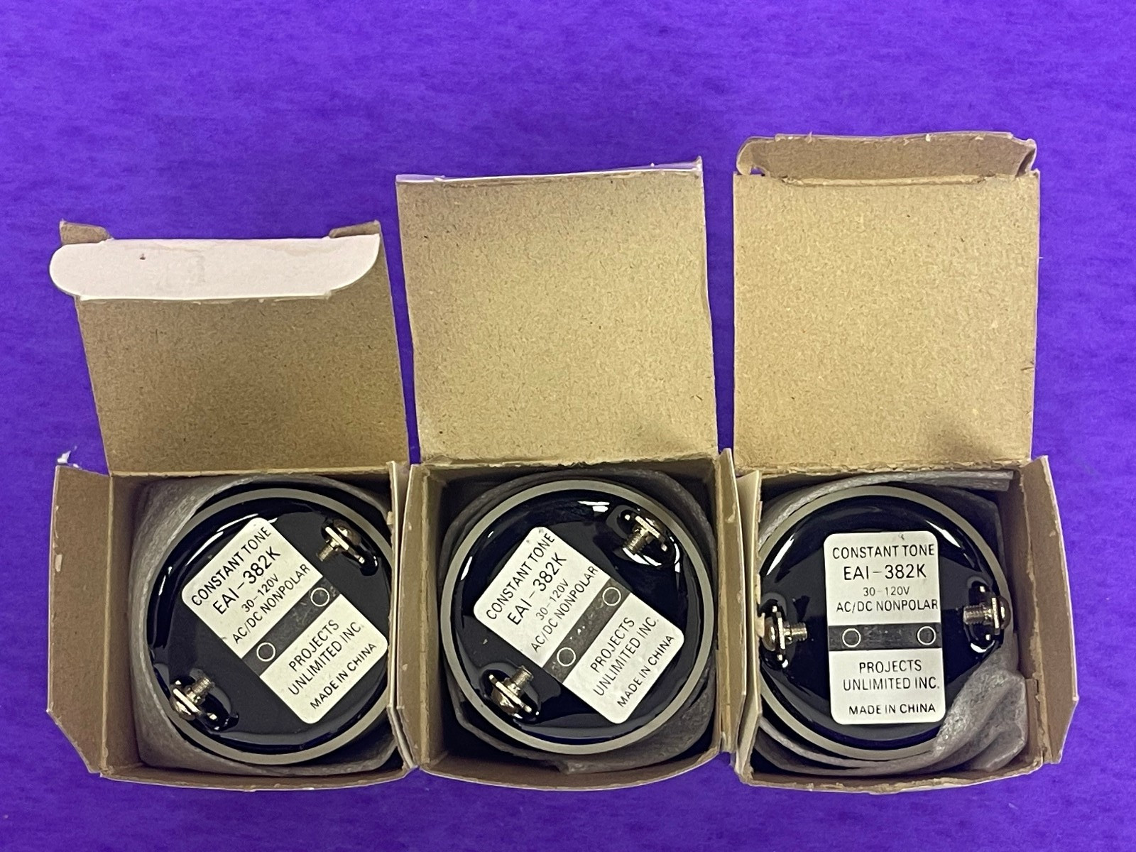 Projects Unlimited Constant Tone EAI-382K Piezo Audio Indicator Buzzer [Lot of3]