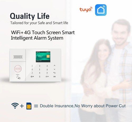V08 WIFI 4G Internet TUYA APP Wireless Home Security Burglar Alarm System+RFID - Picture 15 of 16