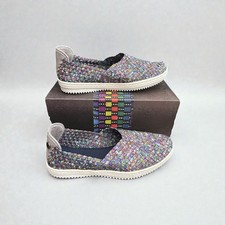 Bernie Mev New York Slip On Sneaker Womens 8 US EUR 39 Blue Perforated Paisley