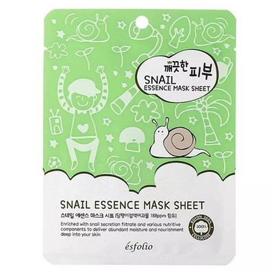 Esfolio Pure Skin Snail Essence Mask Feuchtigkeitsspendende Tuchmaske