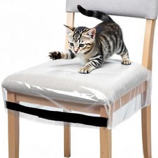 JJUNW 6 Pack Plastic Chair Covers, Stain Water and Kitty Scratch Transparent